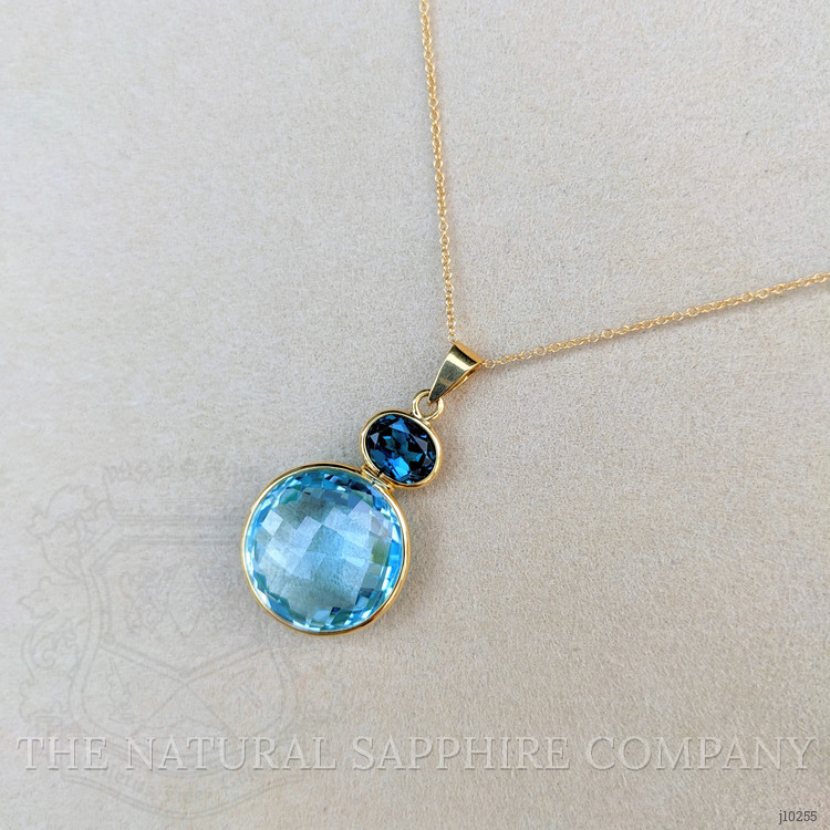 22.04 Ct. Topaz Topaz Bezel Pendant, 18K White Gold