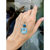 22.04 Ct. Topaz Topaz Bezel Pendant, 18K White Gold Life Style