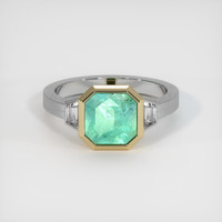 1.87 Ct. Emerald Natural Diamond Vedic Ring, 18K White & Yellow Image