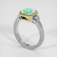 1.87 Ct. Emerald Natural Diamond Vedic Ring, 18K White & Yellow Image