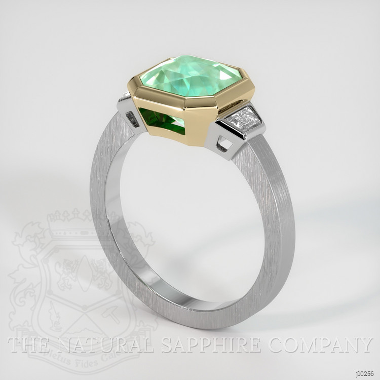 1.87 Ct. Emerald Natural Diamond Vedic Ring, 18K White & Yellow