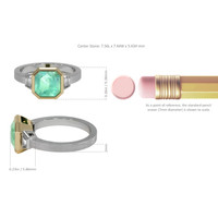 1.87 Ct. Emerald Natural Diamond Vedic Ring, 18K White & Yellow Image