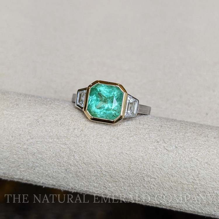 1.87 Ct. Emerald Natural Diamond Vedic Ring, 18K White & Yellow