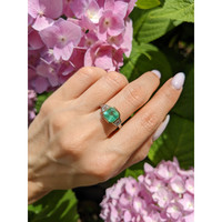 1.87 Ct. Emerald Natural Diamond Vedic Ring, 18K White & Yellow Life Style