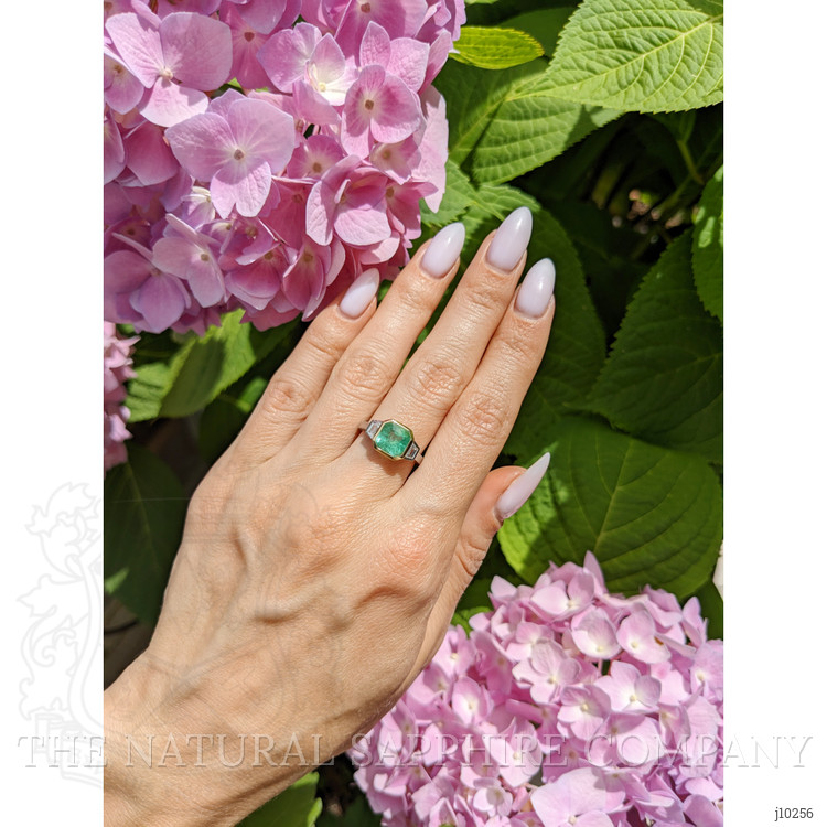 1.87 Ct. Emerald Natural Diamond Vedic Ring, 18K White & Yellow