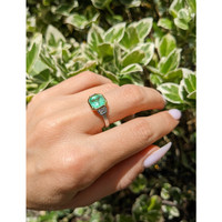 1.87 Ct. Emerald Natural Diamond Vedic Ring, 18K White & Yellow Life Style