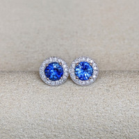 1.00 Ct.Tw. Sapphire 18K White Gold earring
