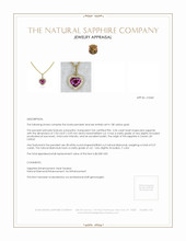 2.04 Ct. Pink Sapphire and Natural Diamond Pave Pendant, 18K Yellow Gold Appraisal