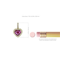 2.04 Ct. Pink Sapphire and Natural Diamond Pave Pendant, 18K Yellow Gold Image