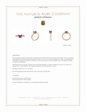 0.35 Ct. Pinkish Red Ruby Multi Stone Ring, 14K Rose Gold Appraisal