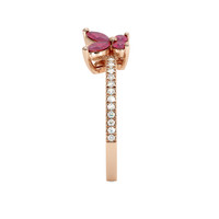 0.35 Ct. Ruby Ruby Multi Stone Ring, 14K Rose Gold Image