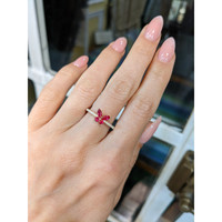 0.35 Ct. Ruby Ruby Multi Stone Ring, 14K Rose Gold Life Style