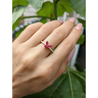 0.35 Ct. Ruby Ruby Multi Stone Ring, 14K Rose Gold Life Style