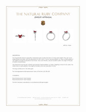 0.12 Ct. Pinkish Red Ruby Multi Stone Ring, 14K White Gold Appraisal