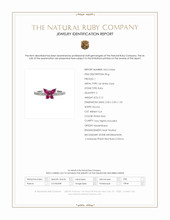 0.12 Ct. Pinkish Red Ruby Multi Stone Ring, 14K White Gold Scan Report
