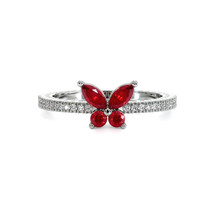 0.12 Ct. Ruby Ruby Multi Stone Ring, 14K White Gold Video