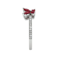 0.12 Ct. Ruby Ruby Multi Stone Ring, 14K White Gold Image