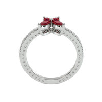 0.12 Ct. Ruby Ruby Multi Stone Ring, 14K White Gold Image