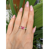 0.12 Ct. Ruby Ruby Multi Stone Ring, 14K White Gold Life Style