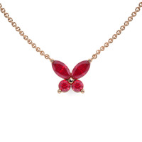 0.35 Ct. Ruby Ruby Multi Stone Necklace, 14K Rose Gold Video