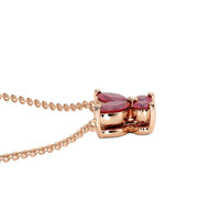 0.35 Ct. Ruby Multi Stone Necklace, 14K Rose Gold Image