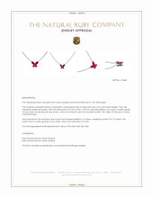 0.35 Ct. Ruby Ruby Multi Stone Necklace, 14K White Gold Appraisal