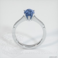 2.91 Ct. Blue Sapphire Antique Style Ring, 14K White Gold Image