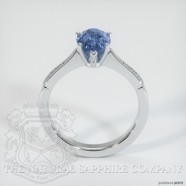 2.91 Ct. Blue Sapphire Antique Style Ring, 14K White Gold