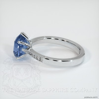 2.91 Ct. Blue Sapphire Antique Style Ring, 14K White Gold Image