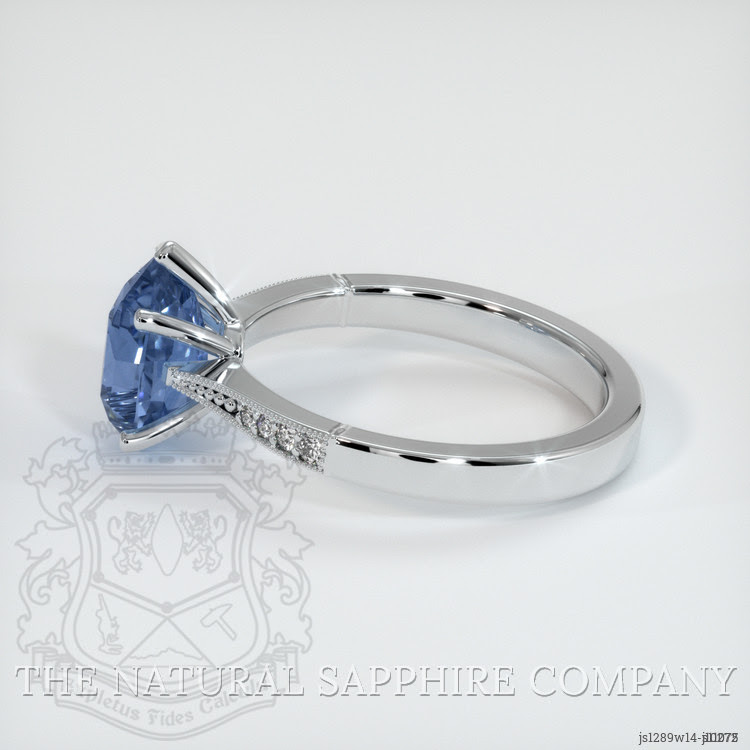 2.91 Ct. Blue Sapphire Antique Style Ring, 14K White Gold