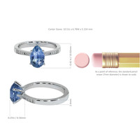 2.91 Ct. Blue Sapphire Antique Style Ring, 14K White Gold Image