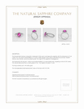 3.08 Ct. Pink Sapphire and Natural Diamond Pave Ring, 14K White Gold Appraisal