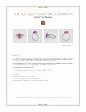 3.08 Ct. Pink Sapphire and Natural Diamond Pave Ring, 14K White Gold Appraisal