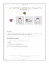 3.08 Ct. Pink Sapphire and Natural Diamond Pave Ring, 14K White Gold Appraisal