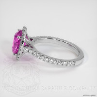 3.08 Ct. Pink Sapphire and Natural Diamond Pave Ring, 14K White Gold Image