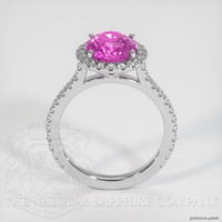 3.08 Ct. Pink Sapphire and Natural Diamond Pave Ring, 14K White Gold Image