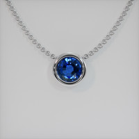 0.31 Ct. Sapphire Bezel Necklace, 18K White Gold Image