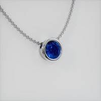 0.31 Ct. Blue Sapphire Bezel Necklace, 18K White Gold Image