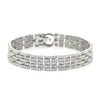 8.78 Ct.Tw. Natural Diamond Pave Bracelet, 18K White Gold Video
