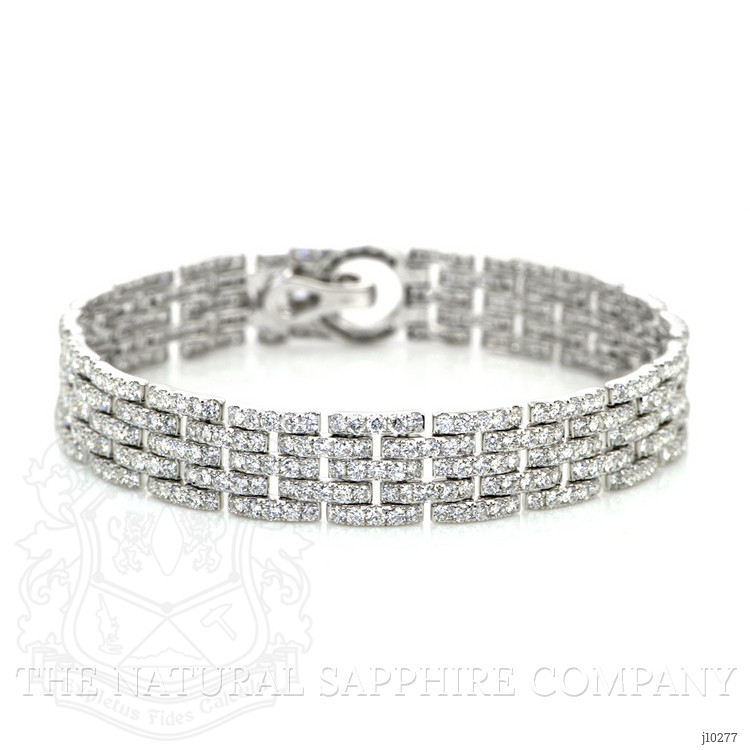 8.78 Ct.Tw. Natural Diamond Pave Bracelet, 18K White Gold