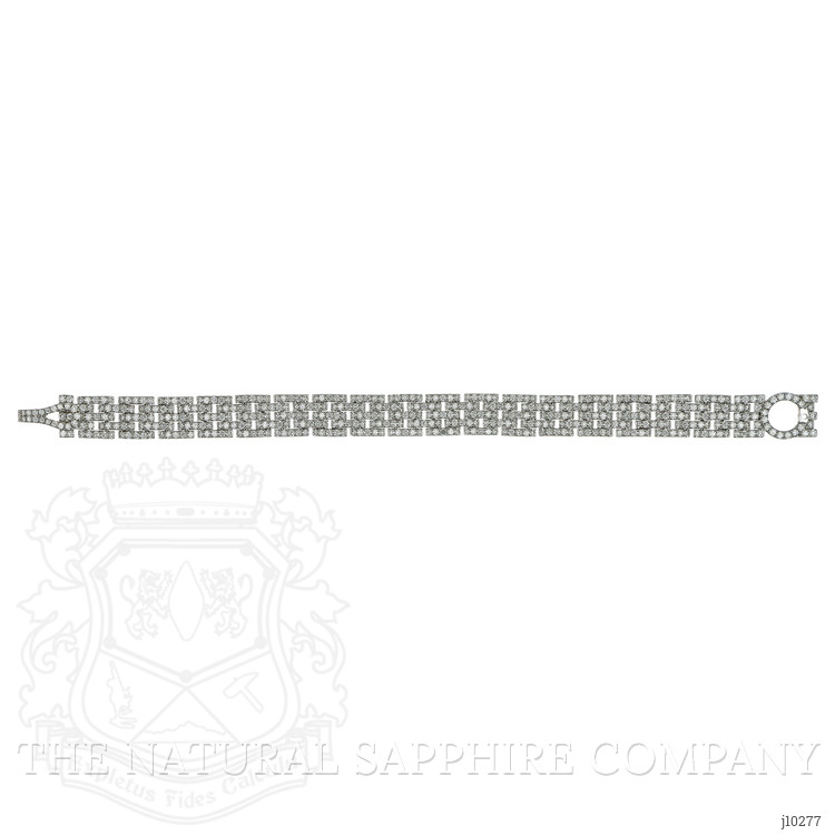 8.78 Ct.Tw. Natural Diamond Pave Bracelet, 18K White Gold