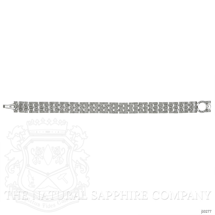 8.78 Ct.Tw. Natural Diamond Pave Bracelet, 18K White Gold