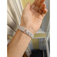 8.78 Ct.Tw. Natural Diamond Pave Bracelet, 18K White Gold Life Style