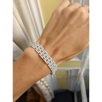 8.78 Ct.Tw. Natural Diamond Pave Bracelet, 18K White Gold Life Style