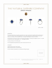 4.54 Ct. Blue Sapphire and Natural Diamond Pave Ring, 18K White Gold Appraisal