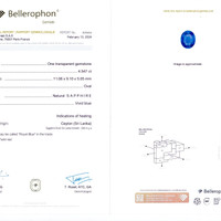 4.54 Ct. Blue Sapphire and Natural Diamond Pave Ring, 18K White Gold Scan Report