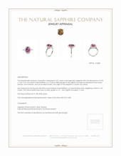 3.07 Ct. Pink Sapphire and Natural Diamond Pave Ring, 18K White Gold Appraisal