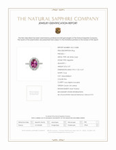 3.07 Ct. Pink Sapphire and Natural Diamond Pave Ring, 18K White Gold Scan Report