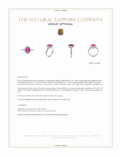 2.51 Ct. Pink Sapphire and Natural Diamond Pave Ring, 18K White & Yellow Appraisal