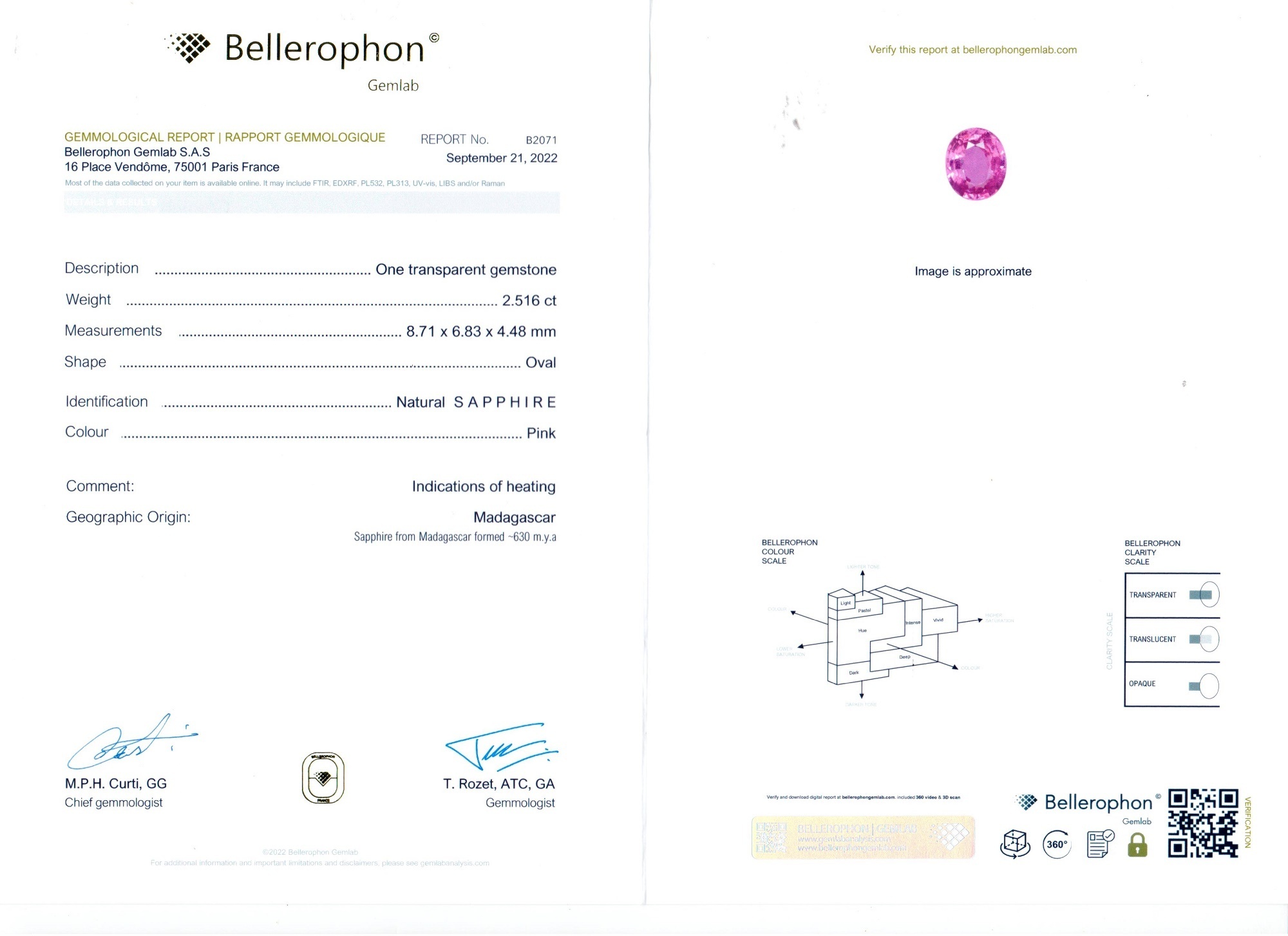 2.51 Ct. Pink Sapphire and Natural Diamond Pave Ring, 18K White & Yellow